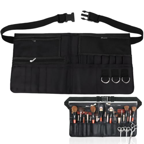 Pinceau de Maquillage Sac de Taille Artiste Professionnel Maquillage Brosse Ceinture Tablier Multi-poches Portable Outil de Maquillage Sac de Rangement...