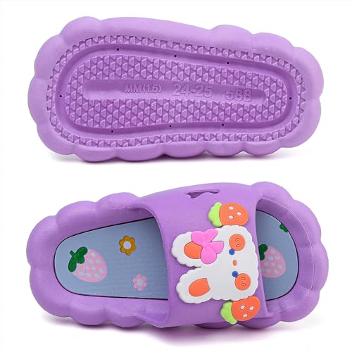 Bunny Kids slides, Girls Slides Non-slip Summer Beach Pool Shoes Toddler Cartoon Slide Sandals Indoor& Outdoor Garden Slippers Shower Shoes3