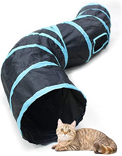 PETS EMPIRE S-Type Cat Tunnel,2 Way Collapsible S-Shape Small Animal Tubes Kitty Tunnels Interactive Maze House Toy for Kitten Puppy Rabbit Guinea Pig (2-Way),Multi, Cat Tunnel Theme, All Life Stages (B09KLZ51DN) Amazon Price History, Amazon Price Tracker