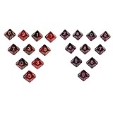 Material: Acrílico JISADER 20 Dados Poliédricos D10 de 10 Caras para Juegos de Mazmorras Y Dragones, Rojo + Negro