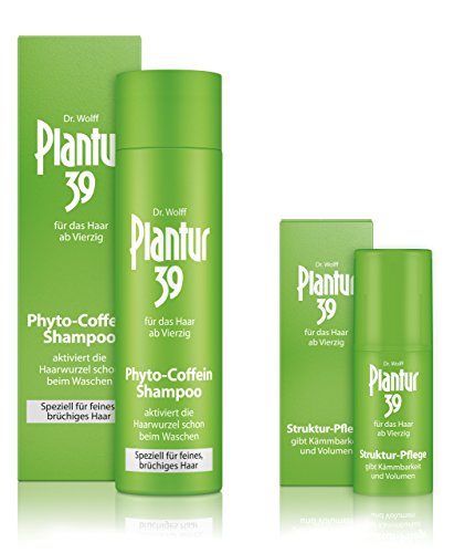 Plantur 39 Phyto-Coffein Shampoo für feines und brüchiges Haar, 250 ml & Struktur-Pflege für Kämmbarkeit und Volumen, 30 ml - Shampoo gegen Haarausfall | Pflege von strukturgeschädigten Haaren