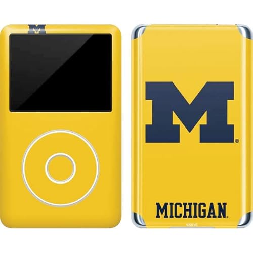 Skin Compatible With Ipod Classic (6th Gen) 80gb - Officially Licensed College Michigan M Logo Yellow Design