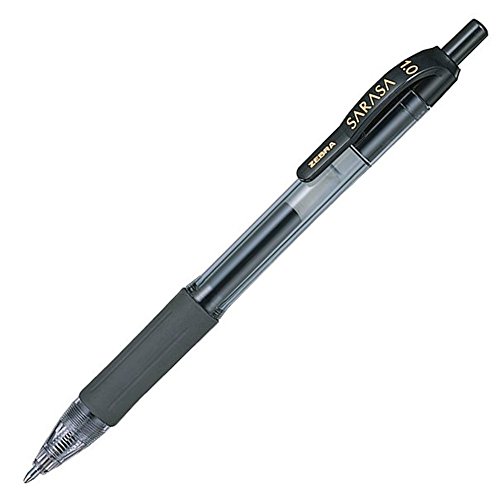 Zebra Sarasa JJE3-BK roller encre gel noir 1.0mm stylo japonais rétractable écriture lot de 10