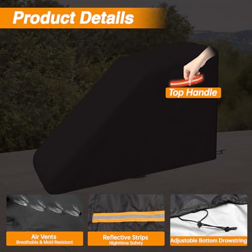 Image of EVRBUL Treadmill Cover Heavy Duty Waterproof Dustproof Running Machine Cover Home Gym Exercise Workout Equipment Protective with Air Vents Reflective Strip Drawstring