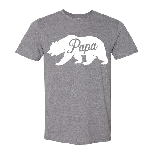 Catálogo de camisetas dia del padre los 5 más buscados. 45 Papa Bear - playera divertida para hombre, diseño del día del padre, diseño sarcástico, para papá y hombre, ideas de regalo de cumpleaños, jaspeado grafito, X-Large