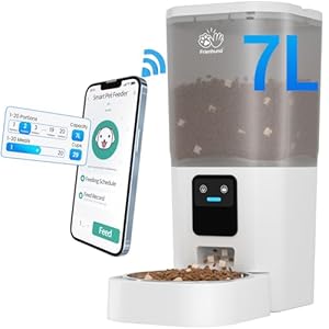 Automatic Cat Feeder with 5G WiFi: Automatic Dog Feeder Large Breed with 7L Large Cat Food Storage Container,Cat Food Dispenser with Alexa for Multiple Pets,Detachable for Easy Clean -29 Cup