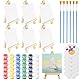 DWDHYEAN 30 teiliges Mini Staffelei mit Leinwand Set,Staffelei-Bilderrahmen-Set,Staffeleien Dreieck Holz Dekoration, DIY Mini-staffelei malen zubehör für Einsteiger & Hobbymaler