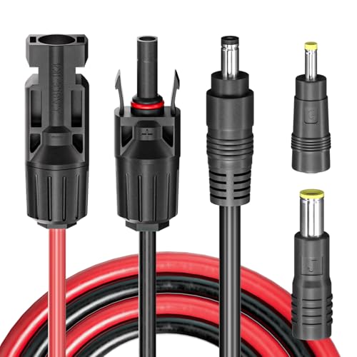 Goupchn ソーラーパネルコネクター - DC 5.5mmx2.1mm アダプター延長ケーブル 16AWG 4.59フィート/1.4m DC 8mm 4mmx1.7mmアダプター ポータブル発電所、ソーラー発電機用の商品画像（Amazon）