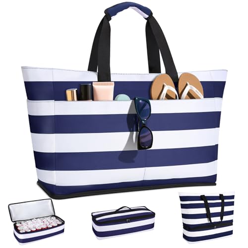CIRYCASE Borsa Mare Grande con Termica XXL, 54L Borsa da Spiaggia Viaggio Impermeabile, Pieghevole Borsone Mano Tote Bag Multitasche, Borse per Attrezzatura da Nuoto Famiglia/Shopping/Palestra/Vacanze