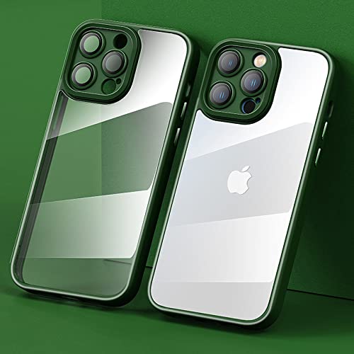 Coque iPhone 13 Pro transparente silicone vert résistante chute