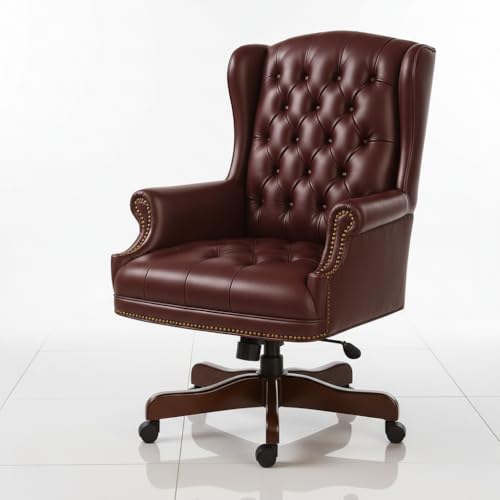 Image of High Back Office Chair |Leatherette & Wooden Chair |Height Adjustable & Tilt | Director & Executive Chair | Wooden with Polish | 5-Year Warranty & Free Assembly - (MSL-108)