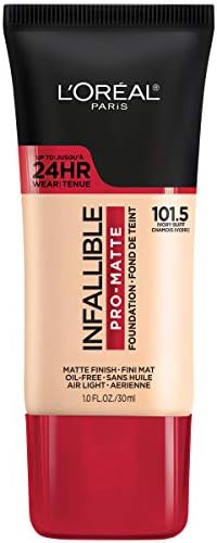 L'Oreal Paris Cosmetics Makeup Infallible Pro-Matte Liquid Longwear Foundation, Ivory Buff, 1 fl oz.