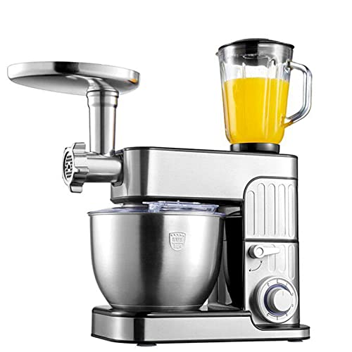 THREMA 6+P-Speed Food Mixer, 5L Food Mixers for Baking with Meat Grinder and Juicer and Splash Guard, Home 3-in-1 Electric Stand Mixer, for Wheaten Food Salad Cake Baking