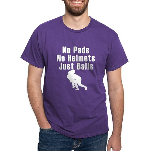 CafePress Just Balls Rugby T Shirt Men's Traditional Fit Dark Casual Tshirt Purple