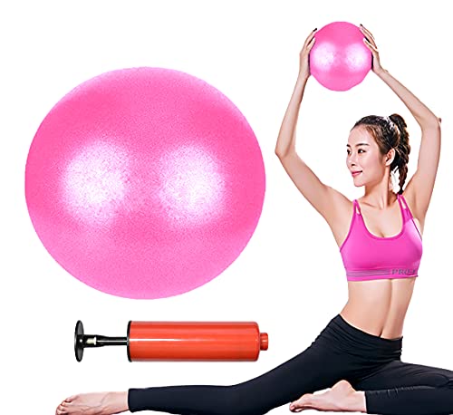 XIECCX Mini Yoga Exercise Pilates Therapy Balance Bender Ball Barre Equipment 1PC for Home Stability Squishy Training Physical Core Training with Pump(Pink,6 inch)