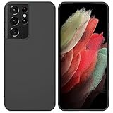TENOC Phone Case for Samsung Galaxy S21 Ultra 5G, Black Case Anti-Fingerprint Protective Bumper Matte Cover