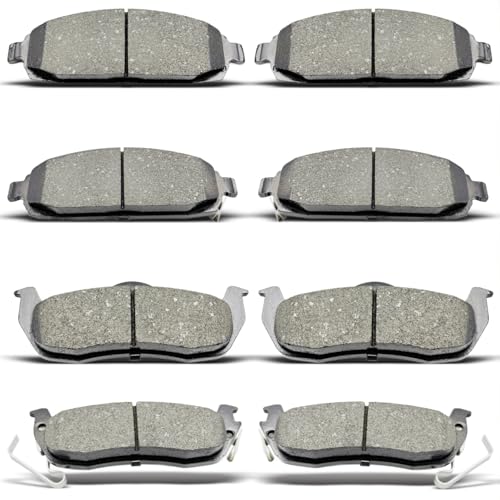 DYZJKWJW D1080 D1041 Front Rear Ceramic Brake Pads Set 8pcs Fit For 2006-2010 Jeep Commander,For 2005-2010 Jeep Grand Cherokee Excluding SRT-8 Models