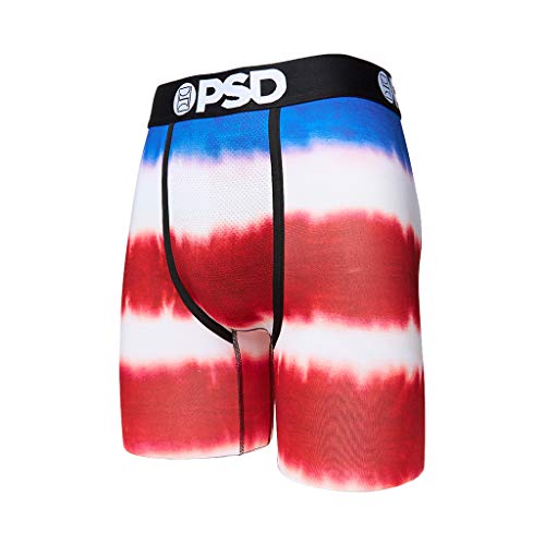 PSD Men's American Tie Dye Boxer Briefs, Red, XL2