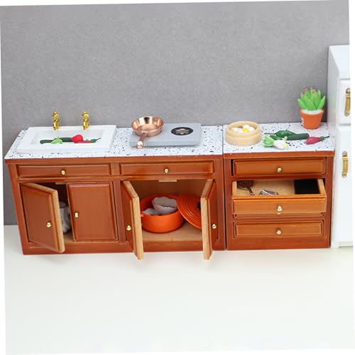Juego de muebles de cocina para casa de muñecas escala 1/12 5