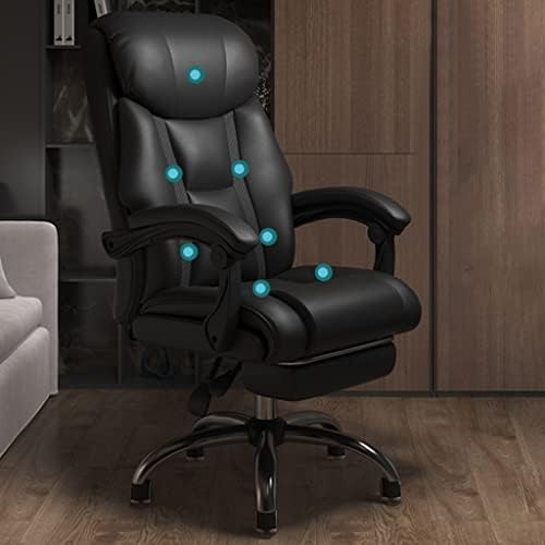 Chaise de bureau ergonomique dossier haut réglable avec soutien lombaire et repose-pieds