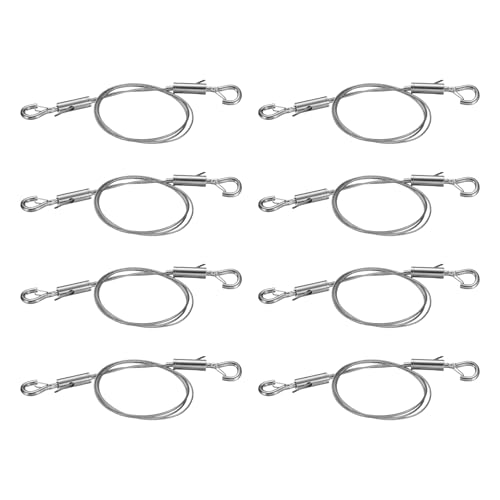 Image of uxcell 8pcs Picture Hanging Wire Kit, 1m x 1.5mm Heavy Duty Picture Frame Hanging Wire Rope with Adjustable Hooks, Load 90 Kg /198 Lbs, for Hanging Artwork, Mirrors, Frames, Paintings