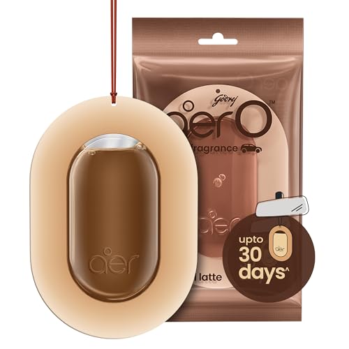 Image of Godrej aer O - Hanging Car Air Freshener - Caramel Latte (7.5g) | Gel Lasts up to 30 days | Car Accessories