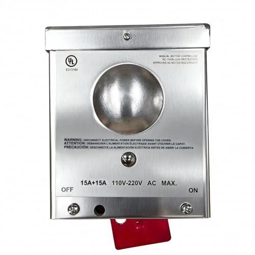 HYITO 2 Pole Disconnect Switch 15+15A(Totally 15A), 110V-220V, UL Listed