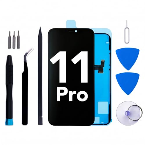 for iPhone 11 Pro Screen Replacement Kit 5.8 LCD Display 3D Touch Digitizer Assembly with Repair Tools and Waterproof Frame Adhesive (Model A2215 A2160 A2217)