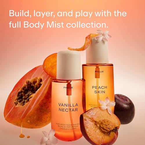 Image of PHLUR Vanilla Nectar Body Mist, 3 Fl Oz - Hair and Body Perfume for Women | Creamy Vanilla Perfume Body Spray with Papaya, Apricot and Honeyed Amber Fragrance
