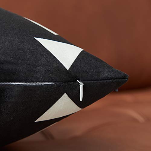 Nestinco BOTABK12 Set Of 2 Black Lumbar Pillow Covers With White Triangles Print 12 X 20 Inches Boho Aztec Polyester Blend Decorative Throw Pillow Covers thumb #6