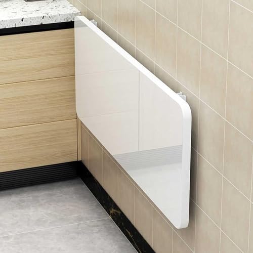 Mesa de pared blanca plegable, mesa de comedor pequeña para ahorrar espacio, escritorio de madera para colgar en la computadora, mesa de lavandería plegable, estaciones de trabajo (tamaño: 70 x 40 cm)