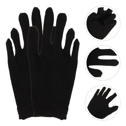 Guantes de algodón negros Toddmomy protectores para trabajos industriales y limpieza 7