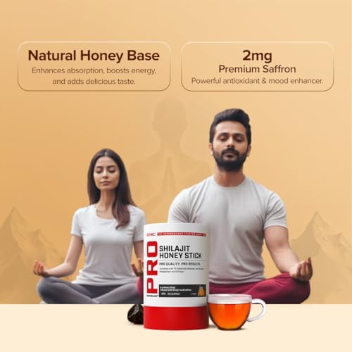 Image of GNC Shilajit Honey Stick | Ayurvedic Energy Booster with Pure Shilajit Resin, Saffron & Natural Honey | Natural Strength, Stamina & Vitality | 30 Servings | Vegetarian | 240g