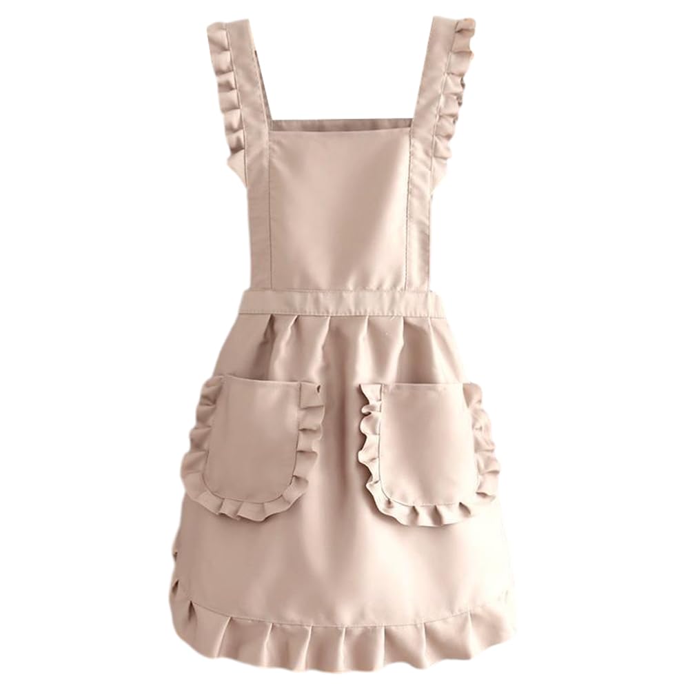 Amazon｜エプロン 女性用 フリル h型 フリル レディース ポケット付き