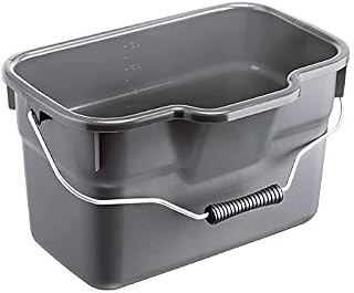 Rotho, Basic, Bucket 12 l square with handle, Plastic (PP) BPA-free, anthracite, 12l (38,0 x 26,0 x 23,0 cm)