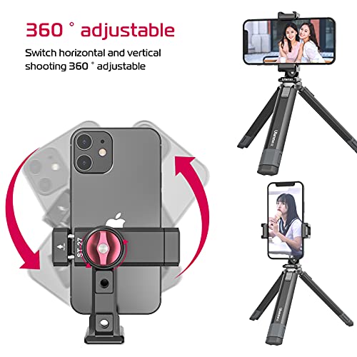 PICTRON Suporte de tripé de metal para celular, 3 sapatos frios e porta Arca, adaptador de tripé par