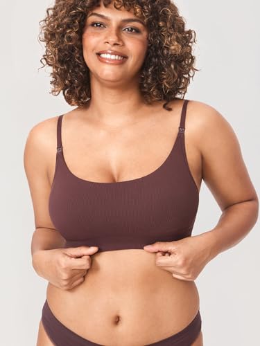 Image of MOMANDA Ribbed Nursing Bras for Breastfeeding | Maternity sleep bralettes, Wireless, Seamless, Soft lift, Comfy, For women