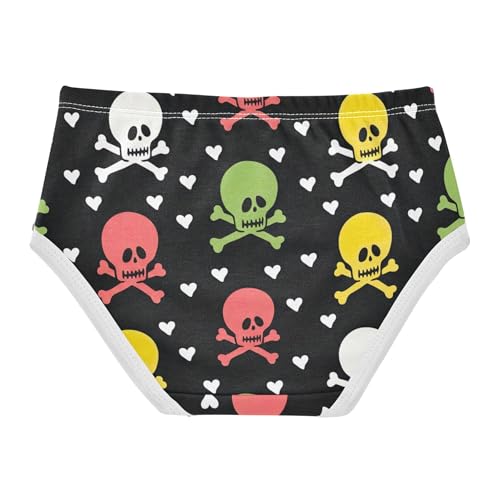 Colorful Skulls Black Toddler Girls Underwear 2t Cotton Cute Panties Girl Flower Briefs Kids Undies2