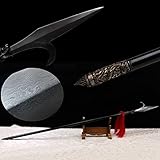 GLW Handmade Katana Hand Forged Hundred Steel Making Overlord Spear Hook and Sickle Spear Sword