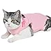 EASY JOY Recovery Suit Katze, Katzenbody Nach Op, Postoperative Katzenkleidung für Bauchwunden oder Hautkrankheiten, E-Halsband Alternative für Katze Kastration, Soft Home Indoor Pet Kleidung(L,Pink)