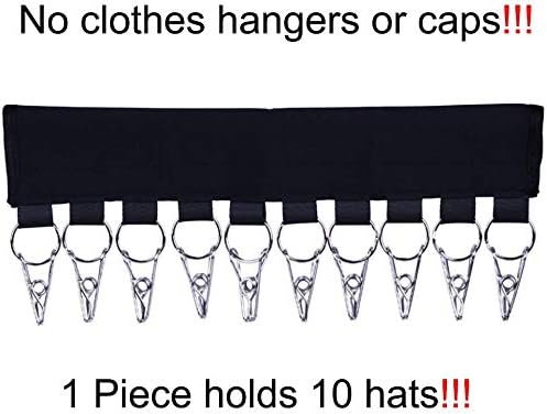 Hat Organizer Hanger, 10 Baseball Cap Holder, Hat Storage for Closet - Change Your Clothes Hanger to Ball Cap Organizer Hanger - Keep Your Hats Cleaner Than a Hat Rack - Great for Travel Use (4 Pack)
