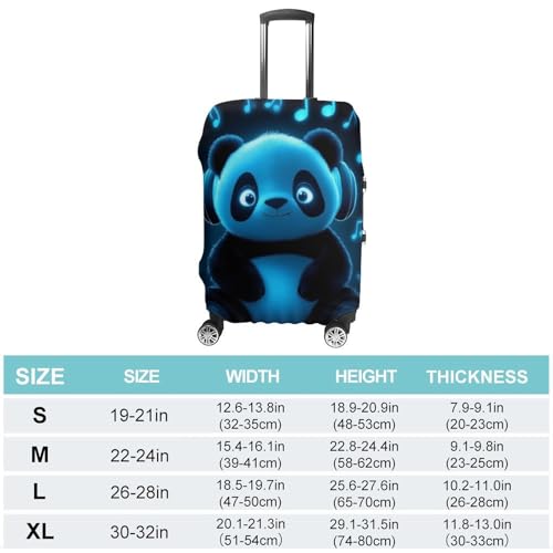 Luggage Covers Protector Suitcase Sleeve Carry On Luggage Cover Animal Headphones Music Cute Panda (3) Anti Scratch Travel Suitcase Protector2