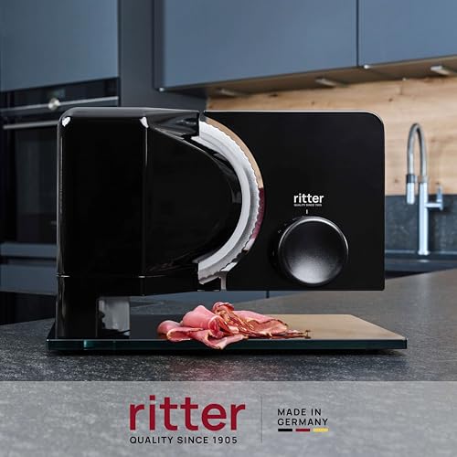 Foto von ritter sono 2 Elektrischer Allesschneider & Brotschneidemaschine aus Metall mit ECO-Motor, Made in Germany, Schwarz