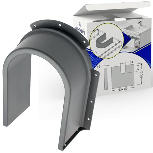 MONTERAL Coperchio a Sifone per Fondo Cassetto con Spessore di 16 mm - Coperchio Forma di U Grigio - Garanzia di 10 Anni
