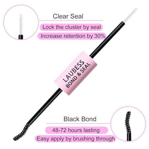 Image of Lash Glue for Eyelash Clusters 3-in-1 Lash Remover for Lash Extensions Eyelash Glue Remover Lash Bond and Seal Waterproof DIY Eyelash Extension Remover 15ml(Black)