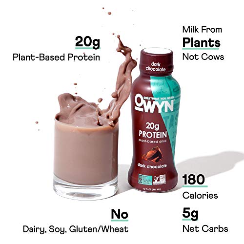 Owyn Vegan Protein Shake, 20G Plant Based Protein From Organic Pumpkin Seed, Organic Flax Oil, Pea, Prebiotics, Superfoods Greens Nutritional Shake, Gluten And Soy Free (Dark Chocolate, 36 Pack) #TOP2