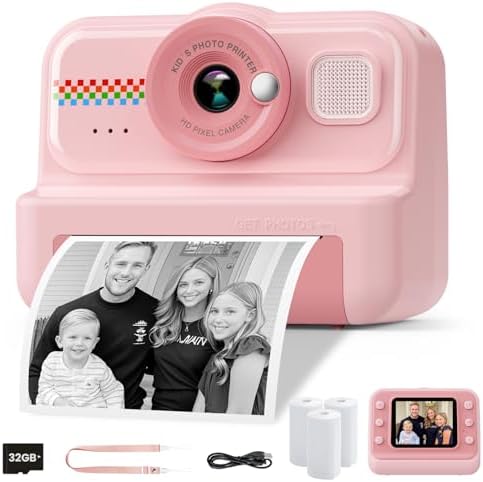 Fotocamera Istantanea Bambini - Regalo Per 4-12 Anni, Digitale 1080P Con Stampa A Carta Termica - Foto 6