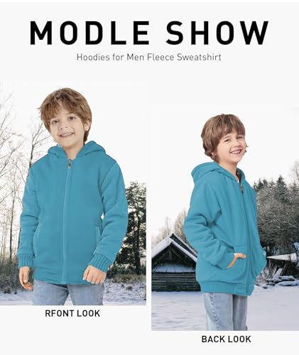 Image of GEEK LIGHTING Boys Sherpa Lined Hoodie Kids Fleece Sweatshirt Full Zip Hooded Jacket