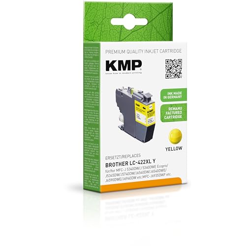 KMP Cartouche d'encre Compatible avec Brother LC422XLY Jaune – 1552,4009 – pour Brother MFC-J 5340DW, J 5340DWE Ecopro, J5345DW, J 5740DW, J 6540DW, J... etc.