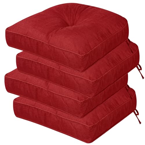 idee-home Outdoor Chair Cushions Set of 4, 5" Thick Outdoor